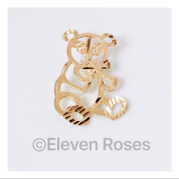 14k Gold Panda / Teddy Bear Pendant Charm